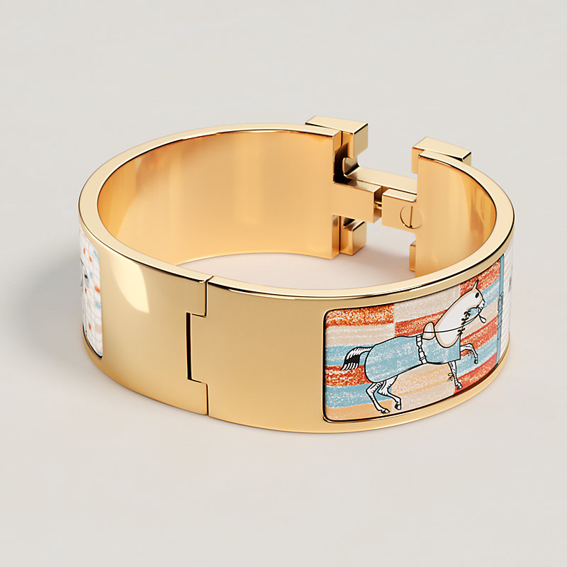 Hermes★コーデの主役ホワイトxゴールドClic Clac Hブレスレット Hermes☆コーデの主役ホワイトxゴールドClic Clac Hブレスレット